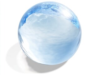 Transparent globe with a blue ocean inside. A model of the world.