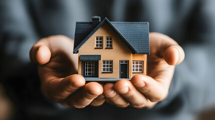 Hand Holding Miniature House, home, model, property, real estate, realtor