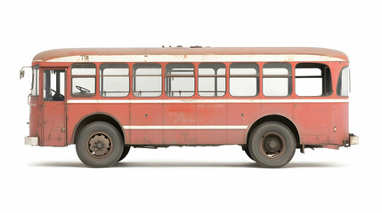 Vintage Red Bus Side View, old, classic, transport, transportation, public transport