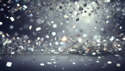 Bright silver party sparkling party confetti background