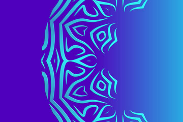 Beautiful colourful caleidoscope gradient flower art batik ethnic dayak borneo pattern background	