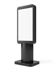 A modern, portable electronic sign with a black frame and silver base, ideal for indoor use. Easy setup, suitable for advertising or providing information at events.