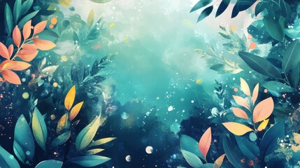 Enchanted Forest of Vibrant Colors and Lush Foliage