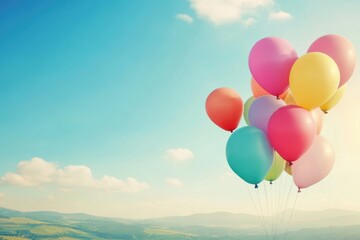 Colorful Balloons Against a Bright Sky