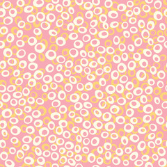 Abstract seamless pattern with bubbles and circles. Cute vector background. Hand drawn simple water texture illustration