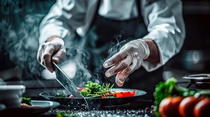 Professional chef leading an engaging cooking class for enthusiastic participants