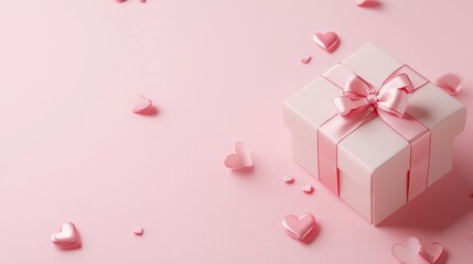 Lovely pink feminine tone gift box for Valentine’s Day, Mother's Day.