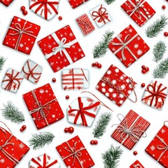 Fototapeta premium Holiday repetitive tile patterns for wrapping paper for Gift box