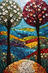 abstract floral tree