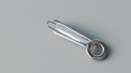 A Silver Metal Ring and Tab Fastener