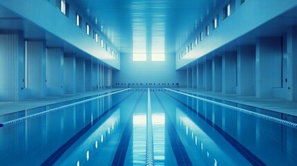 Fototapeta premium Aquatic Silence: Aerial Serenity Over the Pool