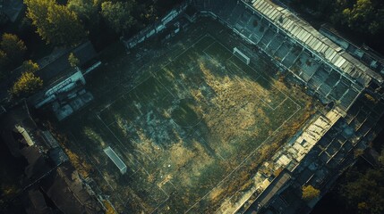 Echoes of the Game: A Deserted Soccer Stadium