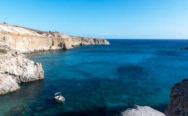 Gerakas beach, in Milos, Cyclades Islands. Greece.