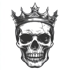skull wearing a crown. The decoration element for Halloween. - obrazy, fototapety, plakaty