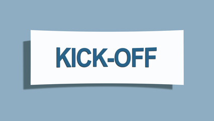 Kick-Off. A card isolated on blue background.