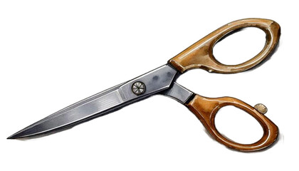 Watercolor Scissors isolated on white background
