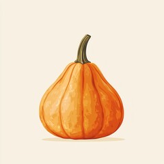 artwork presents butternut squash minimalist style showcasing its pear like form and warm beige color clean white background emphasizing elegance and simplicity.