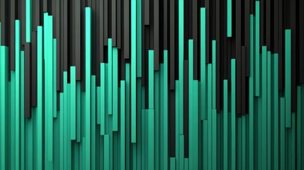 Abstract background with vertical teal and black bars in a random pattern.