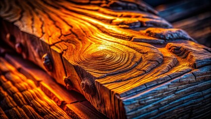 Close-Up of Rough Textured Wood in Low Light - Natural Beauty and Organic Patterns