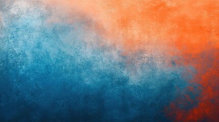 Fototapeta premium Abstract blue and orange watercolor background with soft transitions.