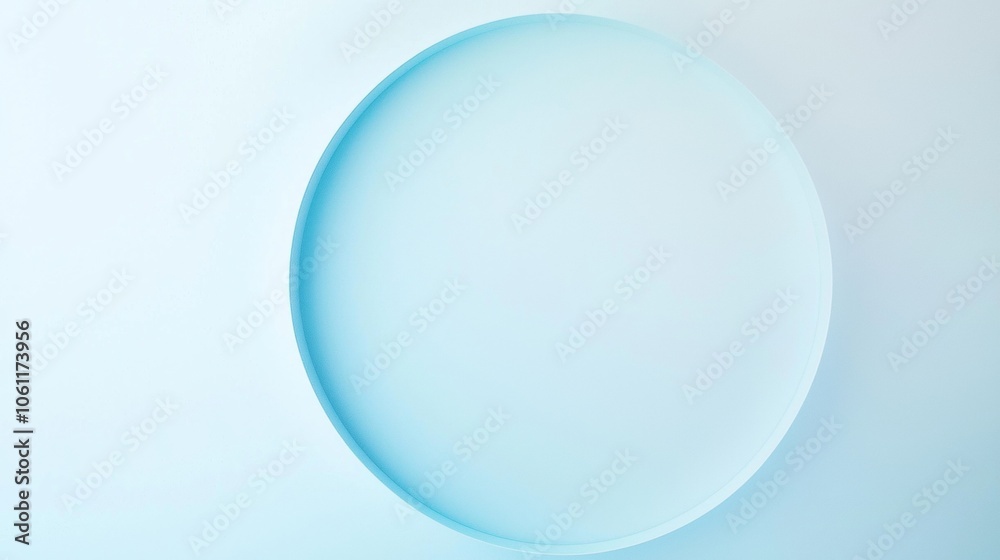 Wall mural minimalist abstract background featuring a light blue circle emerging from a monochromatic backgroun