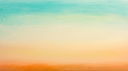 Obraz premium Soft brushstrokes create a dreamy, ethereal atmosphere in this abstract painting, blending orange, yellow, green, and blue hues seamlessly