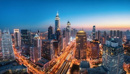 Obraz premium Skyline Lights at Sunset