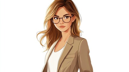 a 2D cartoon illustration of a man wearing a stylish suit and tie, formal and elegant, white background--ar 16:9