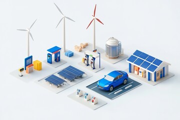 Fototapeta premium isometric view of a building