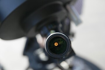 Telescope Eyepiece During Solar Eclipse