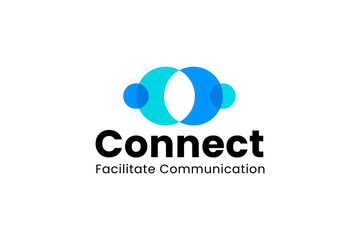 connecting logo vector icon illustration