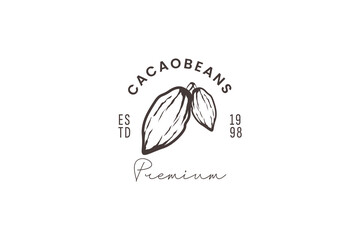 illustration cacao fruit logo design vector