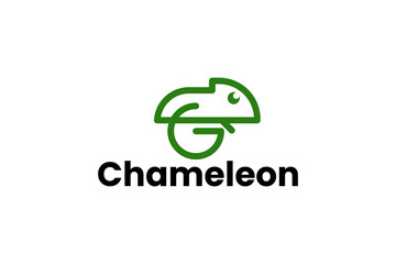 chameleon logo vector icon illustration