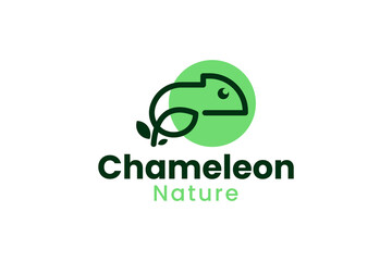 chameleon logo vector icon illustration
