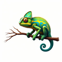 chameleon cartoon isolated on white