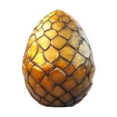 Ornate Egg with Scales on Transparent Background