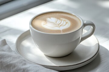 Fototapeta premium Brewed comfort - rich coffee releasing captivating aroma, symbolizing warmth, inspiring creativity, elevating focus, and enhancing social interactions