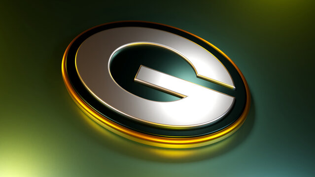 Green bay packers logo with shiny elements