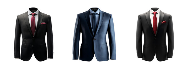 Elegant Isolated Suits on Transparent Background