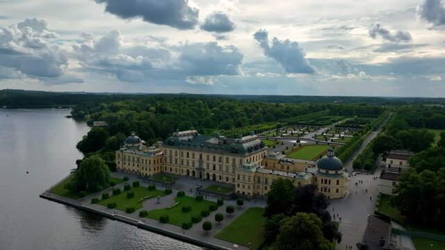 Aerial view of capital of Drottningholm Castle, Stockholm. Sweden, Drottningholms Slott