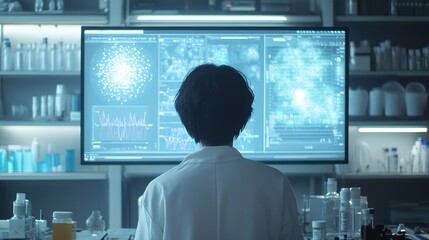 Futuristic Scientific Discovery in a High-Tech Laboratory