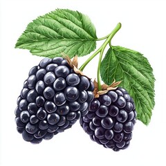 Fototapeta premium minimalist artwork showcases dark purple mulberry white background highlighting its elegant shape and small circular details.