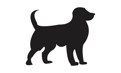 Dog silhouette Design With White Background. 