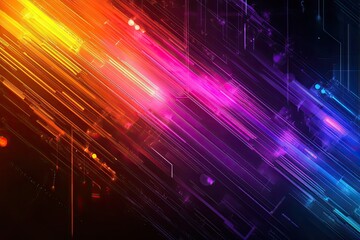 Obraz premium Colorful light streaks on dark background