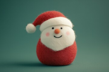 Fototapeta premium Paisagem natalina em miniatura com Papai Noel, renas e pinheiros cobertos de neve, estilo lúdico e colorido, criado por IA generativa.