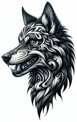 Fototapeta premium TRIBAL TATOO トライバル タトゥ 狼 wolf