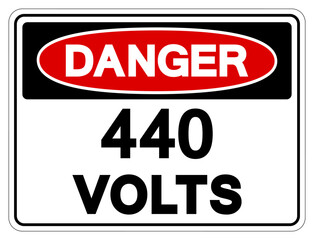 Danger 440 Volts Tag Symbol Sign,Vector Illustration, Isolate On White Background Label. EPS10