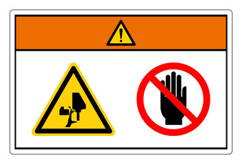 Warning Cutting Hand Hazard Do Not Touch Symbol Sign, Vector Illustration, Isolate On White Background Label. EPS10