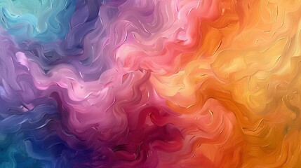 Fototapeta premium This artwork features a dynamic blend of colors, showcasing swirling patterns in shades of purple, pink, blue, and orange, creating an energetic and lively visual experience.