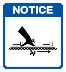 Notice Moving Part Cause Injury Hazaed Symbol Sign, Vector Illustration, Isolate On White Background Label .EPS10